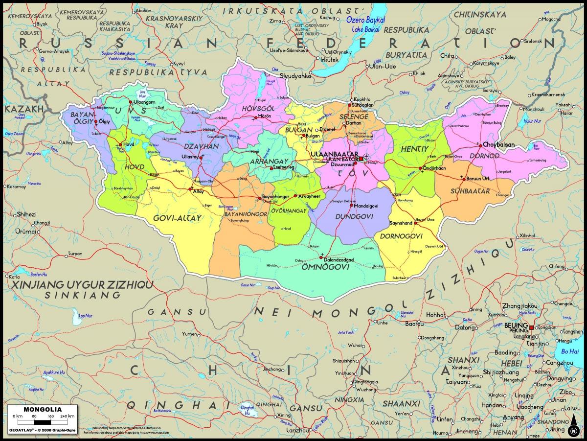 fizike harta e Mongoli