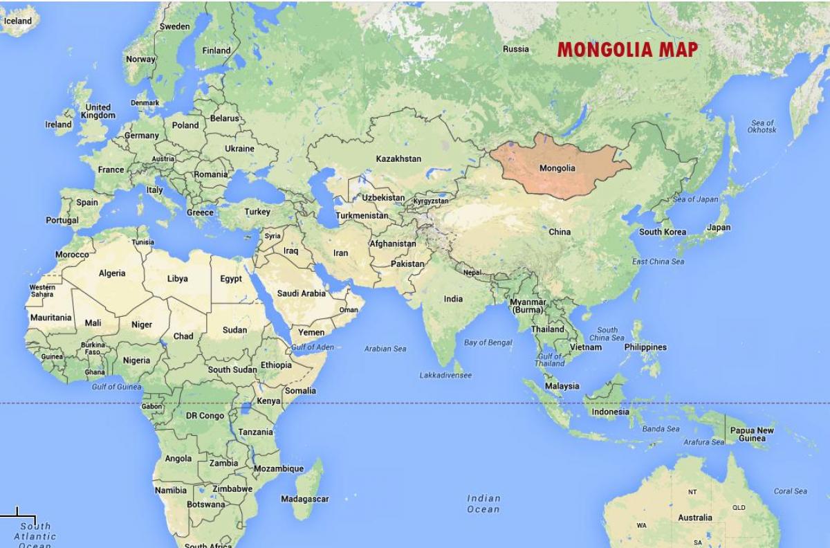 hartë të botës duke treguar Mongoli