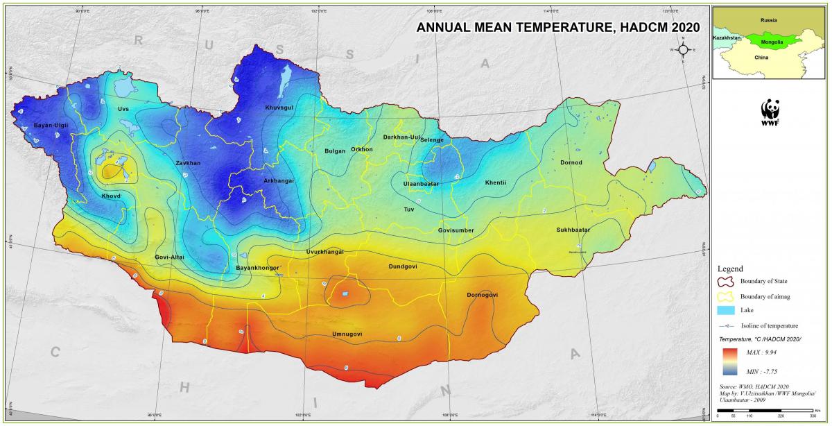 harta e Mongoli klimës 