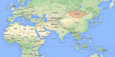 Hartë të botës duke treguar Mongoli