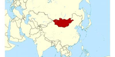 Vendndodhja e Mongoli, në hartë të botës