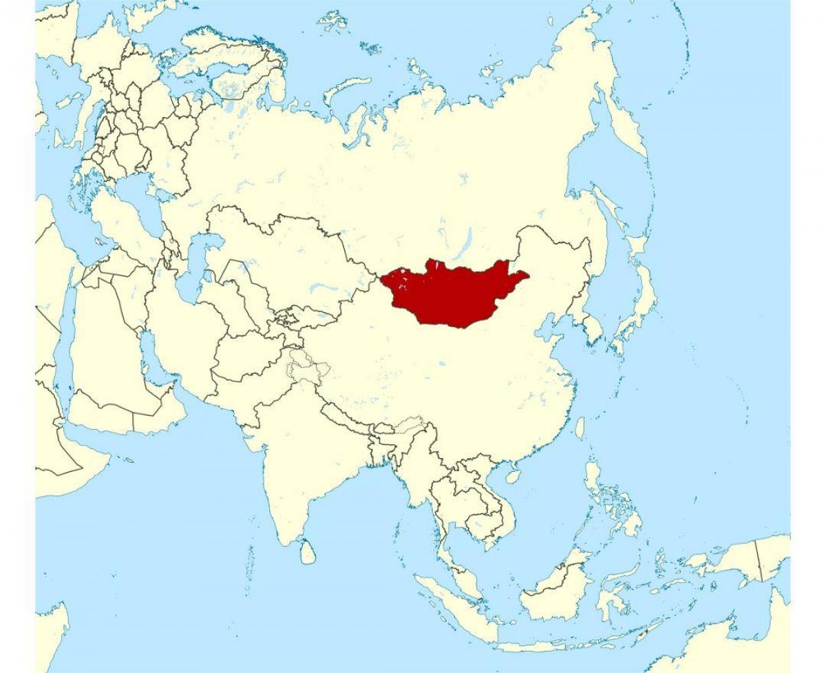 vendndodhja e Mongoli, në hartë të botës