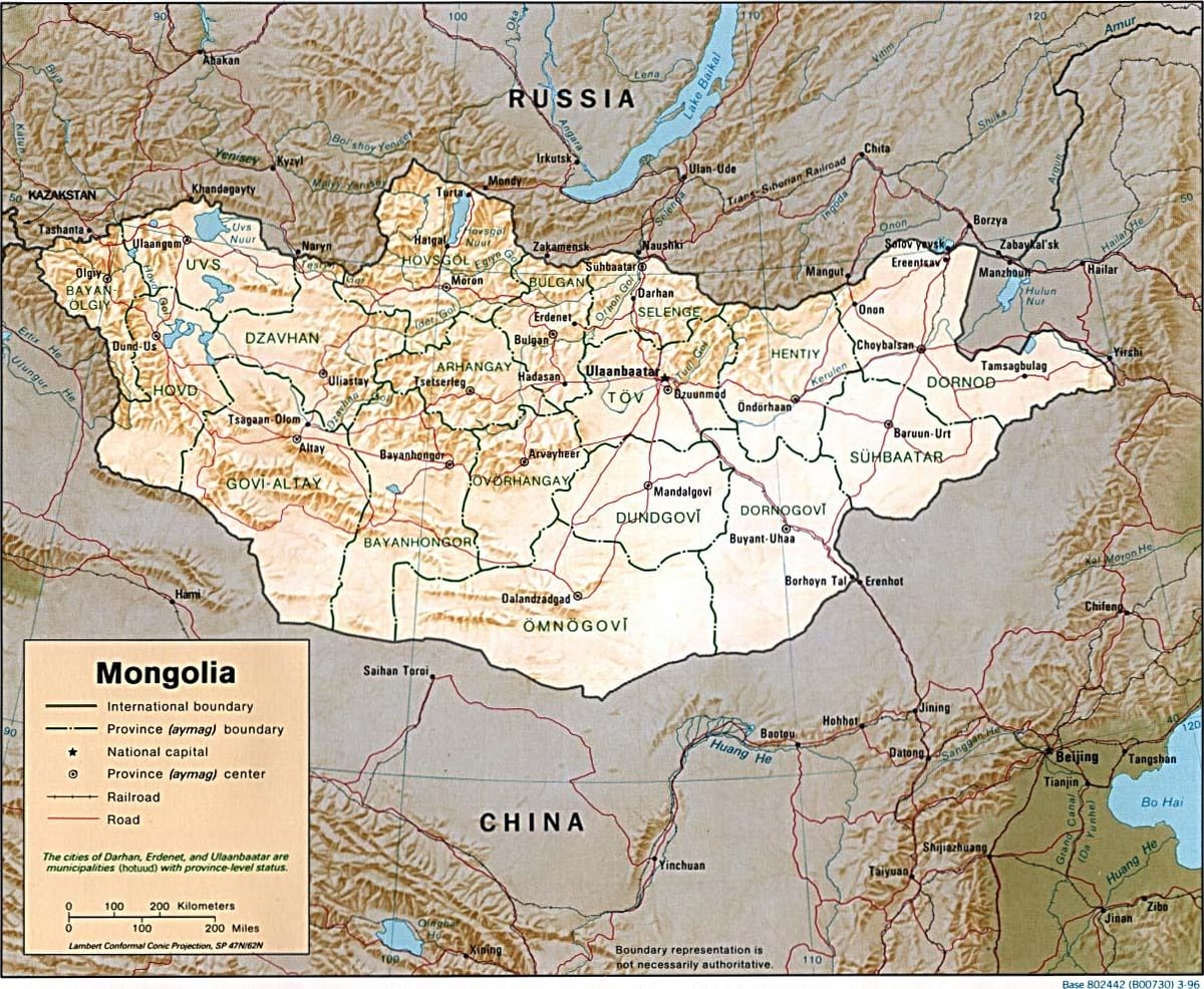 Mongolia e hartave gjeografike