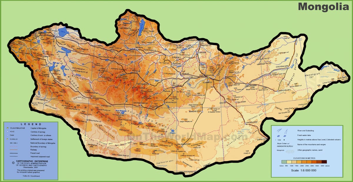 Mongolia hartë vendndodhjen e